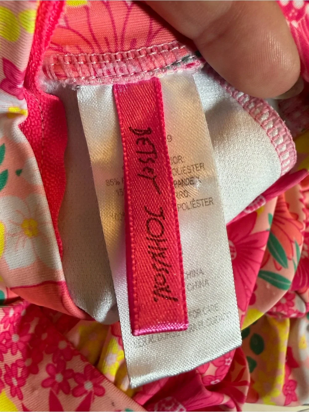 Betsey Johnson Baby Girls' Pink Floral Long-Sleeve Rash Guard Swimsuit 18mo